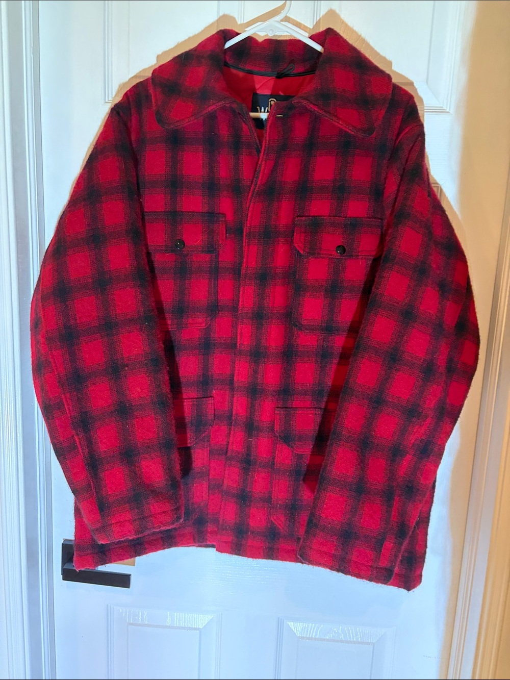 Woolrich Red and Black Plaid Wool Field Jacket